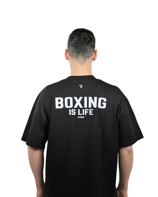 T-Shirt Noir Oversize "BOXING IS LIFE"