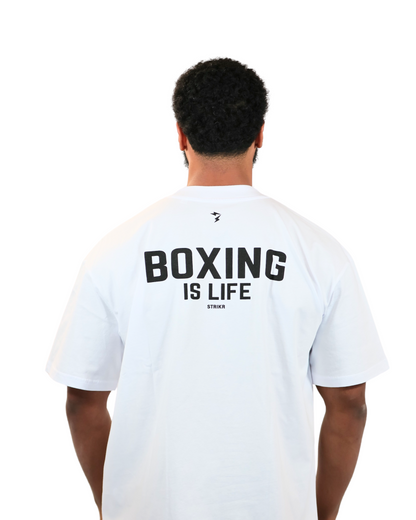 T-shirt Blanc Oversize "BOXING IS LIFE"